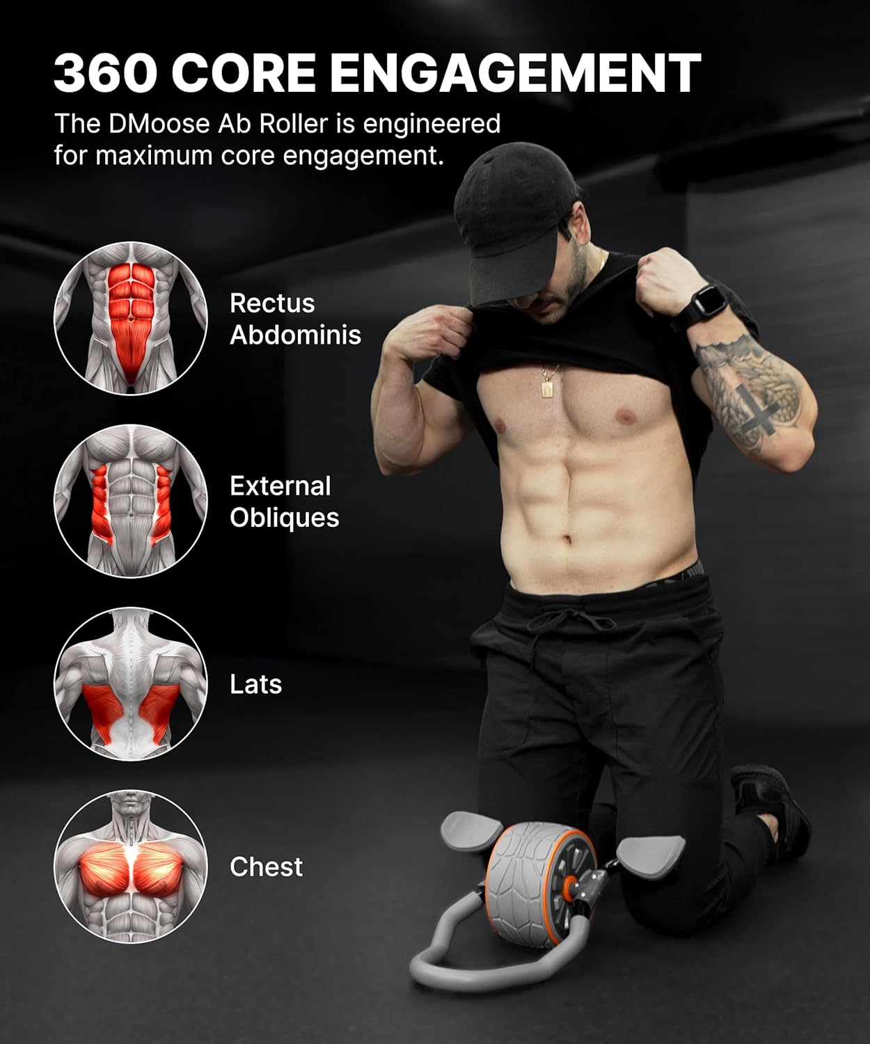 Роликовое колесо для пресса DM – обзор и цена Ab Roller Wheel With Elbow Support